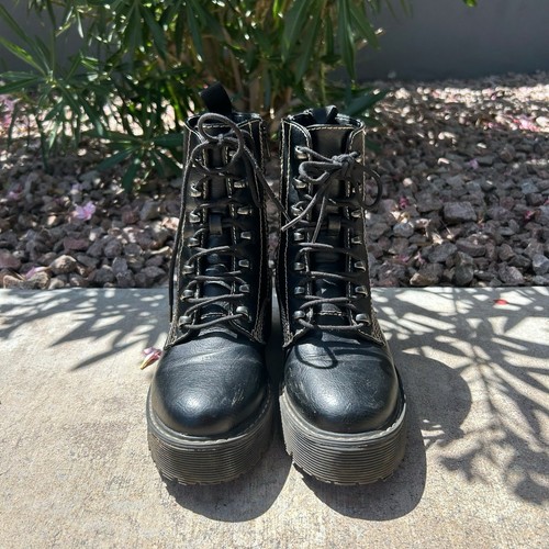 Vintage 90s Y2k Madden Girl Grunge Combat Boots Indie W6.5 - Picture 6 of 8