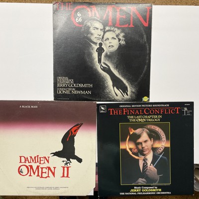 The Omen Trilogy LP Movie Soundtrack Lot 1976 Damien II Final Conflict Tattoo
