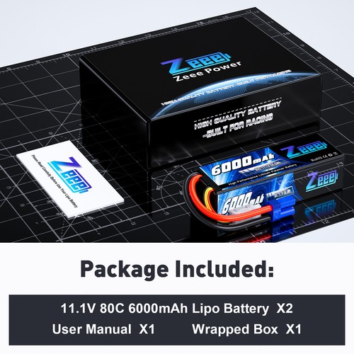2X Zeee 3S LiPo Akku Batterie EC5 6000mAh 11.1V 80C für RC Flugzeug Auto Buggy - Bild 8 von 9