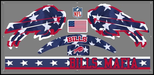 TAILLE COMPLÈTE Casque Buffalo Bills autocollants alternatifs - 21 modèles au choix - Photo 13/22