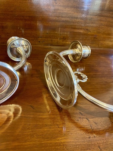 Elizabeth II Sterling Silver Candlesticks By VS Ltd Birmingham England 21 Troy - Picture 8 of 12