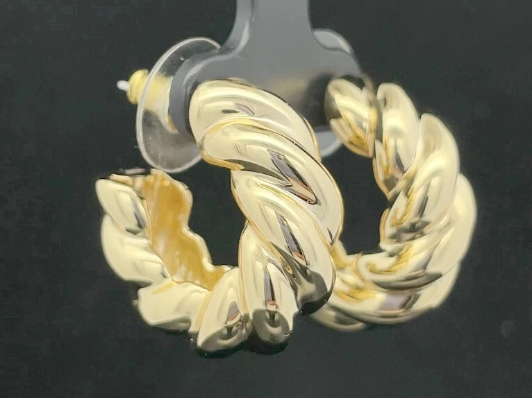 HALBCREOLEN IM STRUKTUR DESIGN GELBVERGOLDET SCHMUCKJAGD - Bild 2 von 4