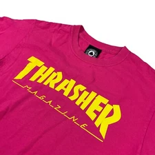 VTG Thrasher Men's 100% Cotton S/S T-Shirt Pink/Yellow • Small