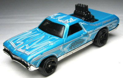 2014 HOT WHEELS '68 CHEVY EL CAMINO SPEED SHOP EL SEGUNDO CA BLUE 1:64 CAR