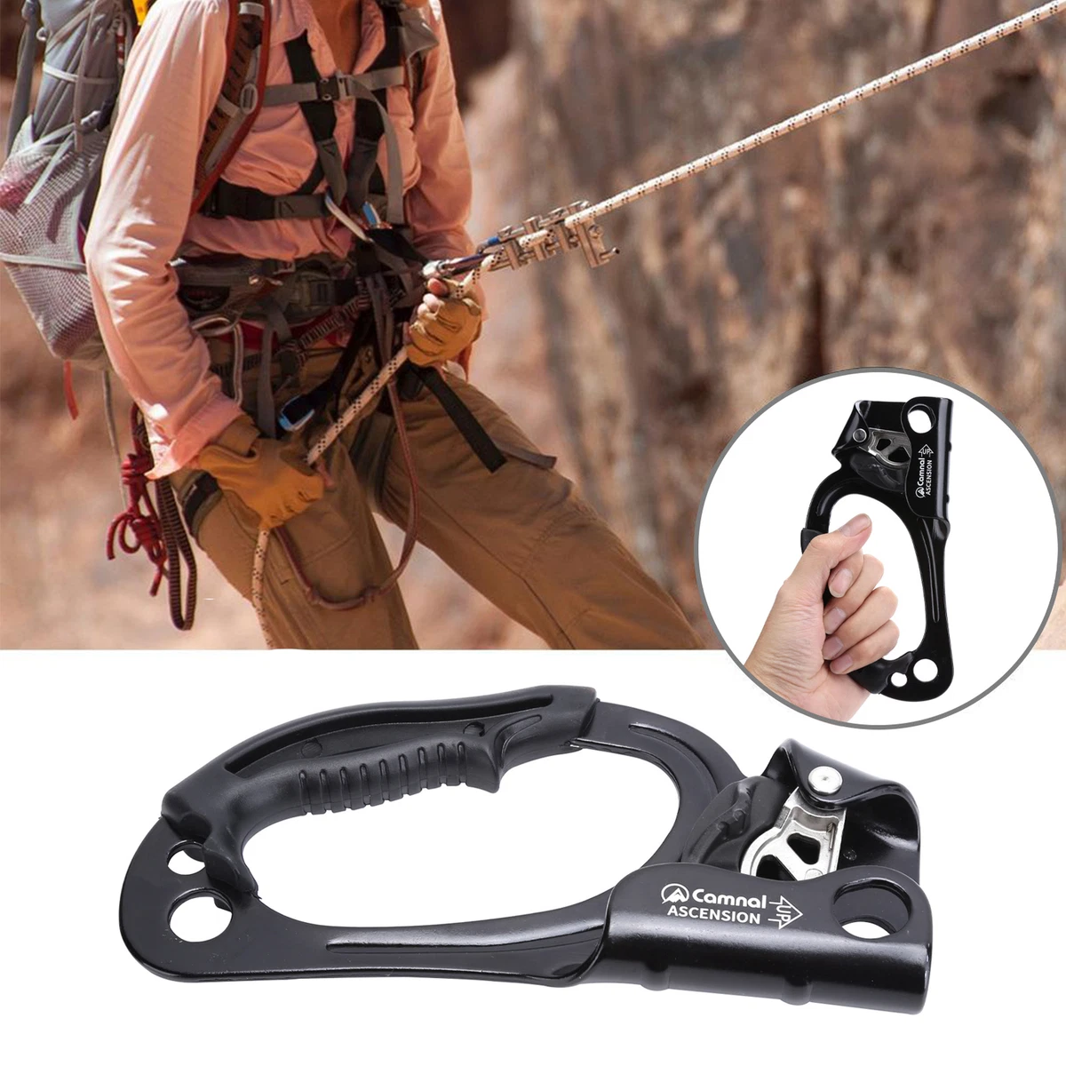 Outdoor Climbing Left Hand Rappelling Gear Equipment Rope Clamp for 8-13mm