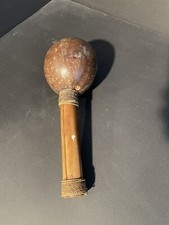 Vintage Coconut Shell Maraca Hand Made Percussion Musical Instrument