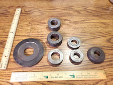 LOT of 7 shaper spacers collars bushings for woodworking millwork SEE PICS, L@@K