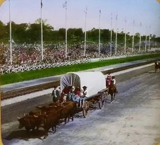 "The Covered Wagon of American Pioneer Days", Keystone Magic Lantern Glass Slide