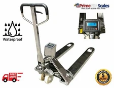 5 Year Warranty Stainless Steel Pallet Jack Scale 3,300 lb x 1 lb & printer NTEP