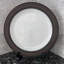 Vintage Pyrex Terra #357 Chop Plate Platter Serving Plate Dish Brown Stripe