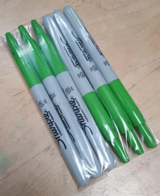 6 x Sharpie einziehbare Permanent Marker Stifte GRÜN