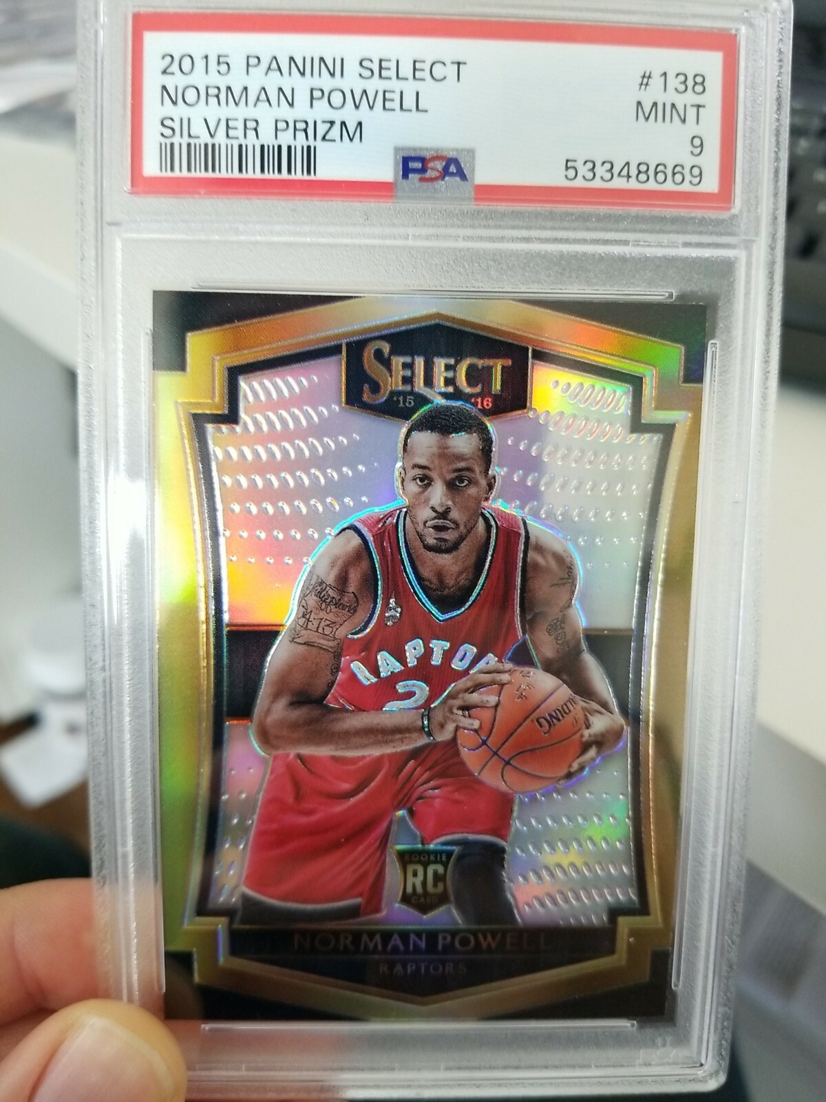 2015-16 Panini Select Norman Powell Rookie RC #138 Premier Silver Prizm psa 9