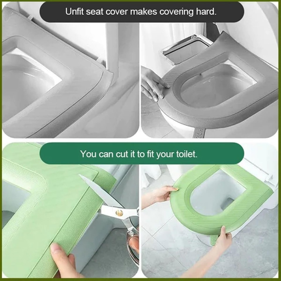 Waterproof Soft Toilet Seat Cover Bathroom Non Slip Toilet Seat Pad