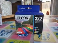 9 Epson Genuine T220520 Ink Cartridge 220 Color C Y M K 2018 JD
