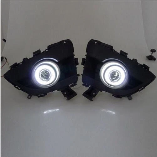 2pcs White LED Bright Light DRL Fog Lamps Assembly Set Fit For 2006-2010 Mazda 5 - Image 2 of 4