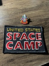 VINTAGE - UNITED STATES SPACE CAMP NASA PATCH AND SPACE SHUTTLE 20 YEARS PIN