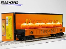 MTH RAILKING HALLOWEEN GONDOLA CAR W/FLICKERING JACK O LANTERNS 30-72244 NEW