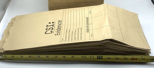 20 CSI Evidence Bags printed paper HxWxD 18x8x5 Inches Crime Scene Investigation - Picture 5 of 7
