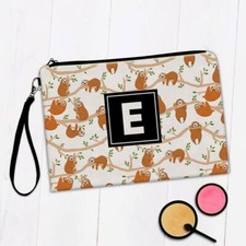 Gift Makeup Bag : Cute Sloth Tree Kids Funny Animal Exotic Nursery Decor Pattern