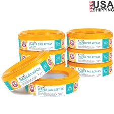 Arm Hammer Diaper Pail Refill Rings Holds Up To 2,176 Newborn Diapers 8 Pack
