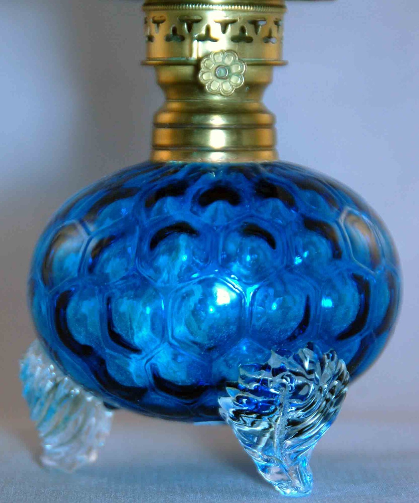RARE Antique Art Glass OpticMolded Blue Miniature Oil Lamp, H304 eBay