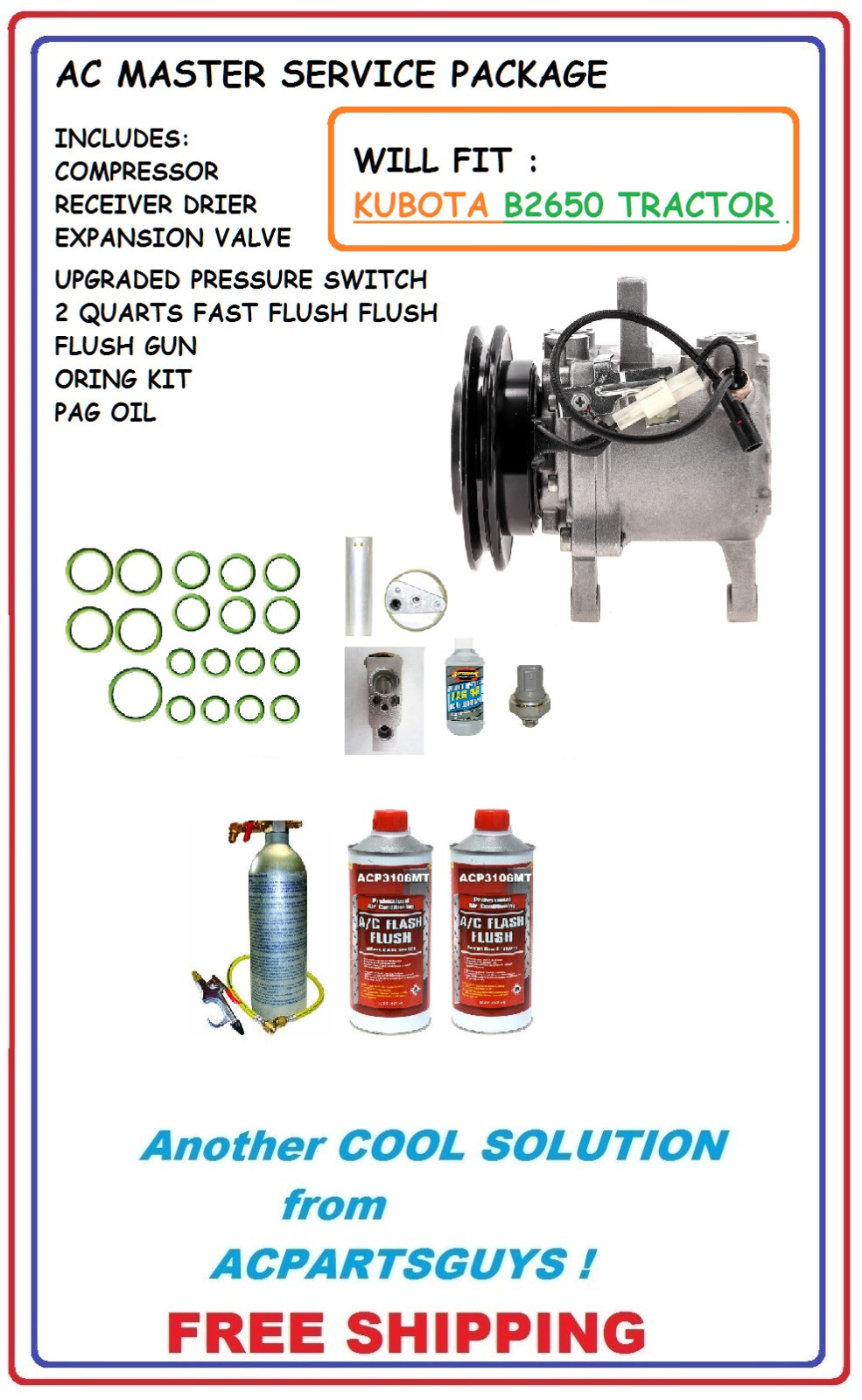 Receiver Drier For Kubota Tractors B2650, L3560, L6060 & More - Replaces T2055-72230