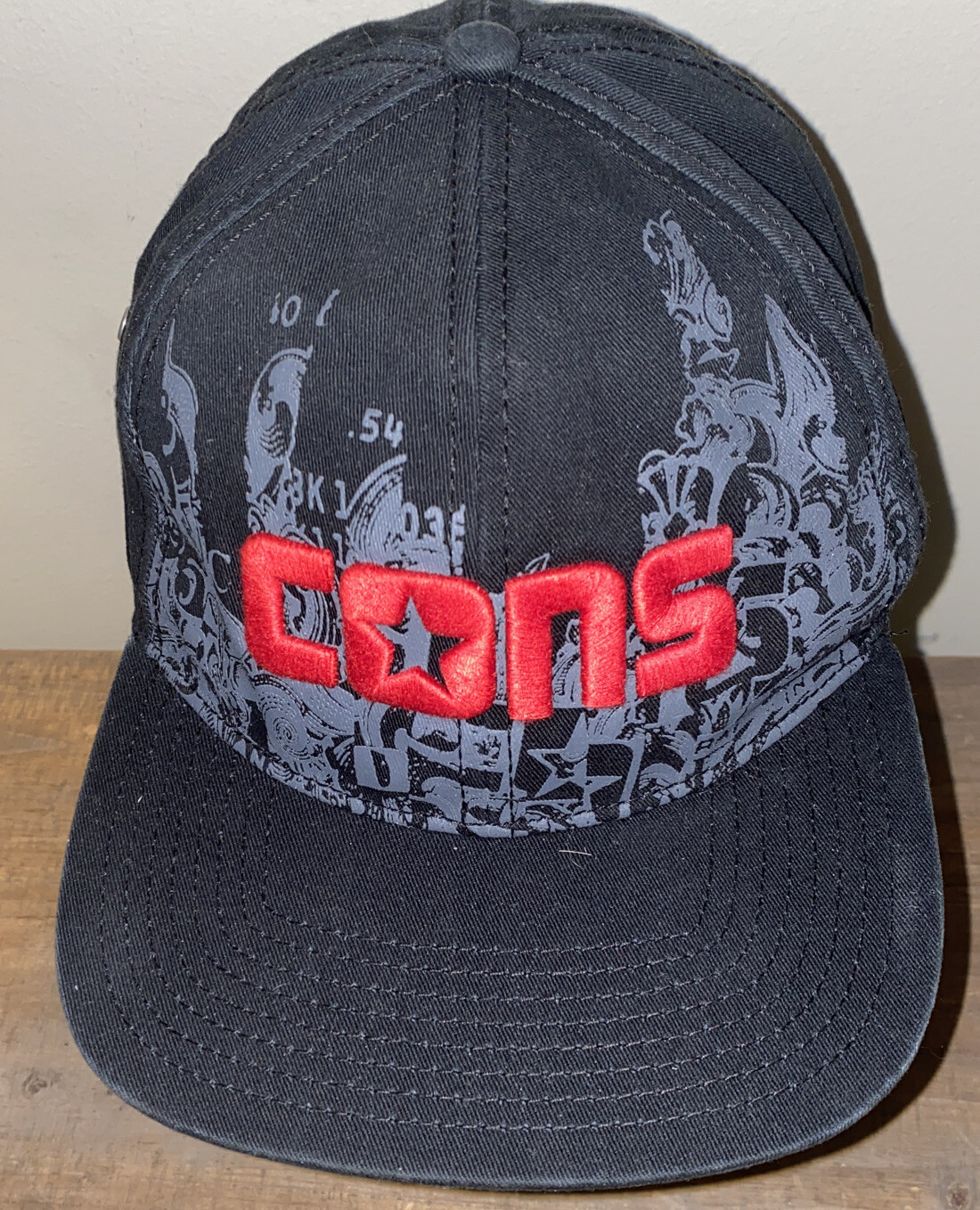 RARE Converse CONS Black Flat Brim Hat Skateboard 2014 Prototype NWT Strapback image 2