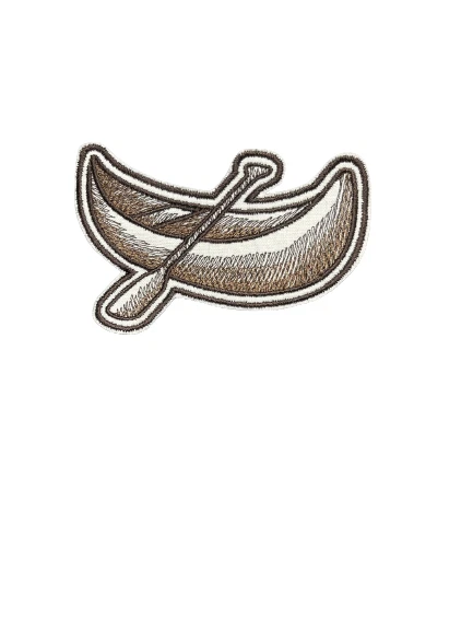 Canoe Camping Iron on patch outdoors upscaling decorating clothing hat tote bag - Image 2 of 3