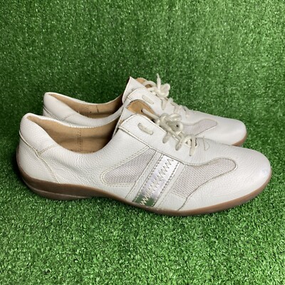 Naturalizer Shoes Womens 10 Faina Walking Sneaker Lace Up White Leather Comfort