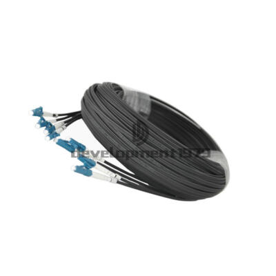 50M Butterfly 4 Cores Outdoor FTTH Fiber Optic Drop Cable SM LC UPC Patch Cord