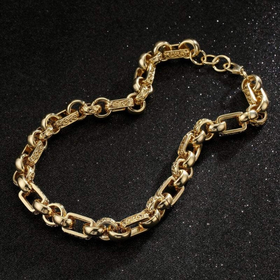18ct Gold Filled | 18mm XXL Ornate Gypsy Belcher Chain | Giant Necklace ...