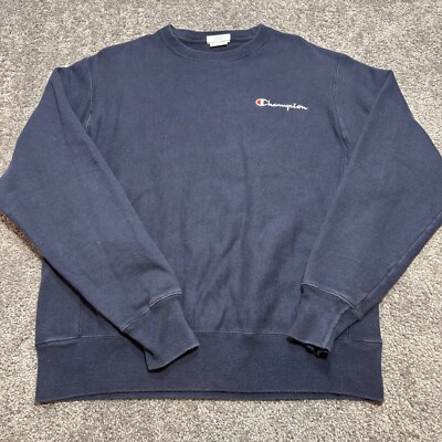 Vintage Champion Reverse Weave Sweatshirt Mens M Navy Blue Crewneck  Pullover