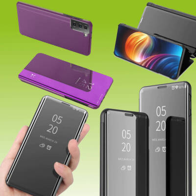 Für Samsung Galaxy S21 FE View Smart Cover Hülle Magenta Handy Tasche Etuis Case