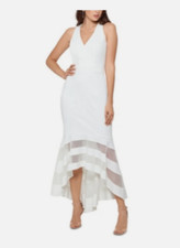 Xscape Zippered Sleeveless V Neck High Low Dress  Sz 6    $219 *1593