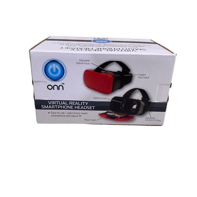 Smartphone Headset Red Fits screens up to 6'' Onn Virtual Reality NEW