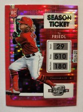 2022 Panini Chronicles - Contenders Optic Pink Pulsar Prizm #16 T.J. Friedl (RC)