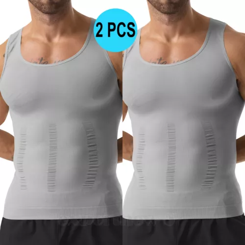 Herren Body Shaper Schlankmacher Shirt Kompression Weste Slim Shapewear Tank Top Girgle - Bild 22 von 46