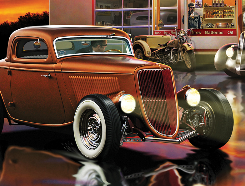 HOT ROD ART PRINT by Larry Grossman PRAISIN' THE LOWER'D | eBay
