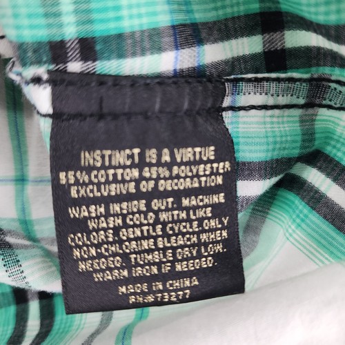 Helix Shirt Mens Medium Button Up Long Sleeve Green Plaid Athletic Fit - Picture 6 of 9
