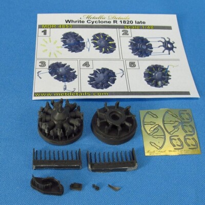 Wright R-1820 Cyclone Late Engines (Resin, PE) Scale 1:48 For Model Aircraft Kit
