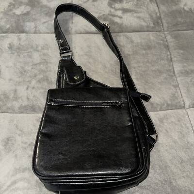 ALFRED DUNNER BLACK CROSS BODY, SHOULDER BAG