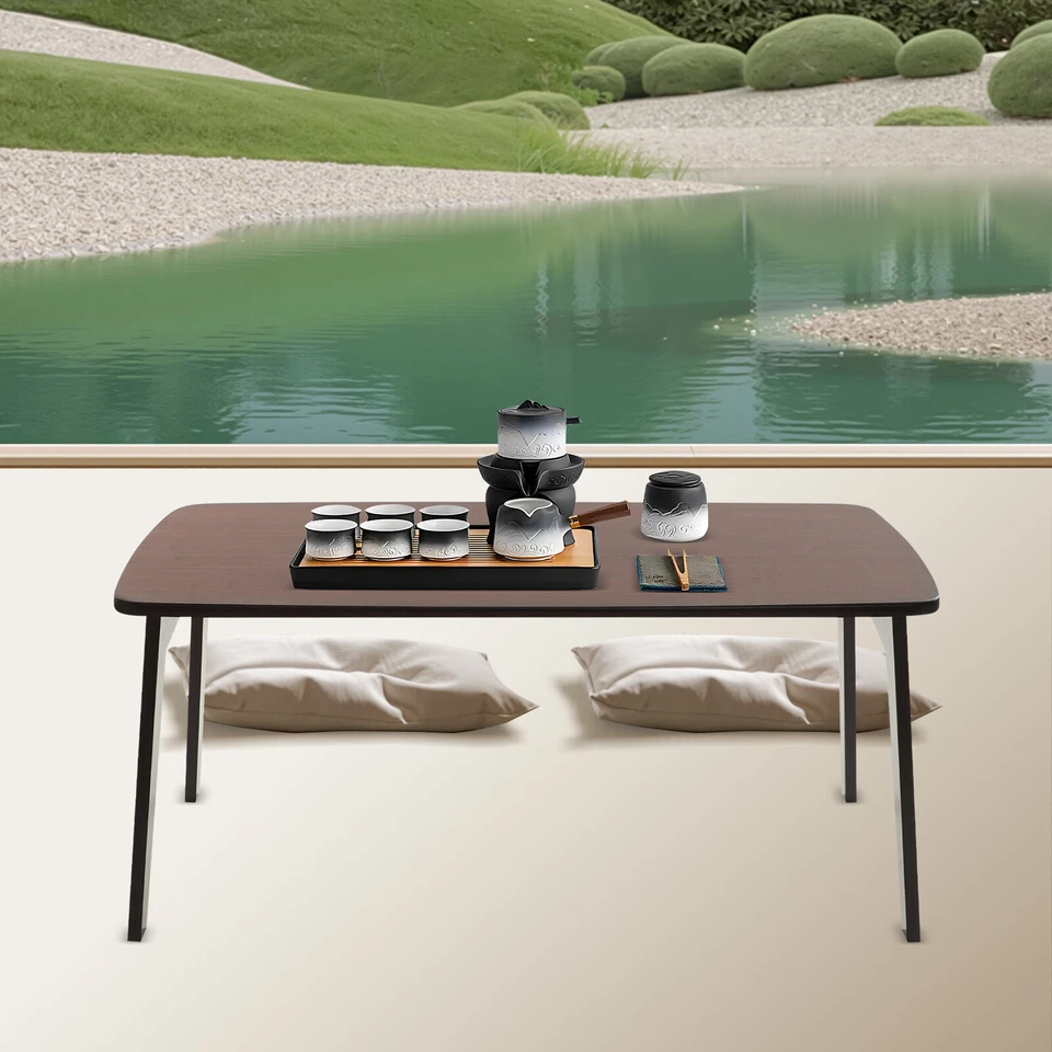 Folding Floor Table, Foldable Low Coffee Table, Portable Coffee Table for Sittin - Image 4 of 4