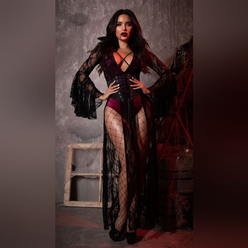 NEW Yandy Sexy Wicked Vampire Lace Dress 3 Piece Costume Set Small - Picture 6 of 6