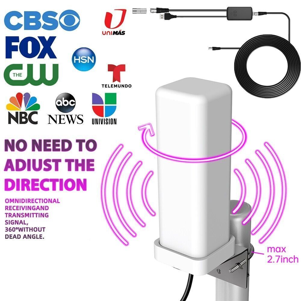 6000 Miles HDTV 1080P Outdoor HD 4K Digital TV Antenna 360° Signal Amplified USA