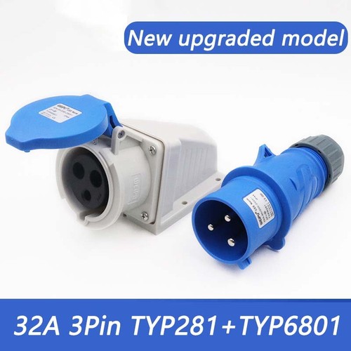 32A 16A 3/4/5 PIN RED INDUSTRIAL PLUGS & SOCKETS 3 PHASE 3P+N+E IP44 MALE/FEMALE - Picture 30 of 94