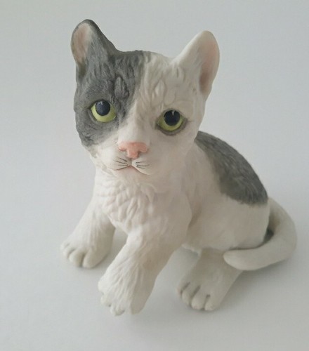 Edward Marshall Boehm Cat Figurine Bisque Porcelain 400-91 4" Kitten Vtg Gift - Picture 2 of 19