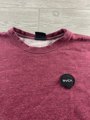 RVCA Sweatshirt Heather Purple Crew Neck Pullover Decorative Stitching Sz L - Picture 2 of 8