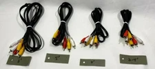 (TESTED) 4 pack of COMPOSITE RCA AUDIO VIDEO CABLES Yellow/White/Red DVD VCR TV