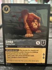 Disney Lorcana Simba Fighting Prince Inklands 192/204 SUPER RARE Non Foil NM+