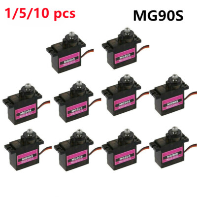 1-10pcs MG90S Gear High Speed Micro Servo für RC Plane Helicopter Boat Auto